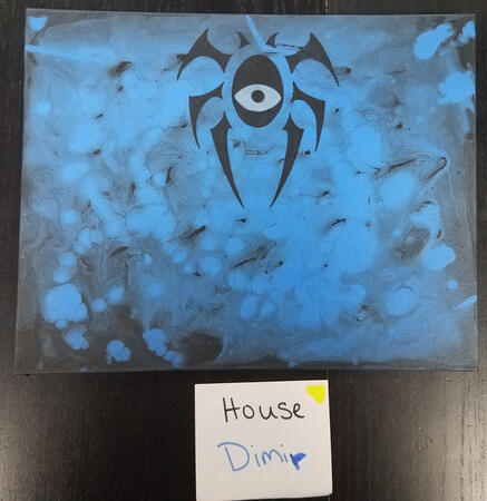 House Dimir (Acrylic Pour with Design)