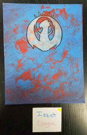 Izzet League (Acrylic Pour with Design)